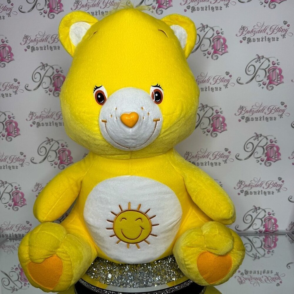 Care bear huge massive plush sunshine bear rare 2004 vintage stuffed animal XL